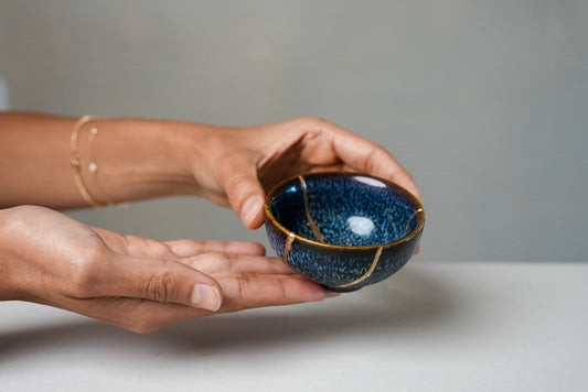Cobalt Blue Kintsugi Bowl