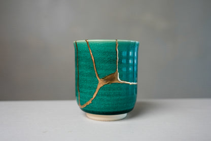 Turqouise Kintsugi Tea Cup
