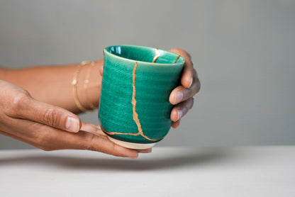 Turqouise Kintsugi Tea Cup