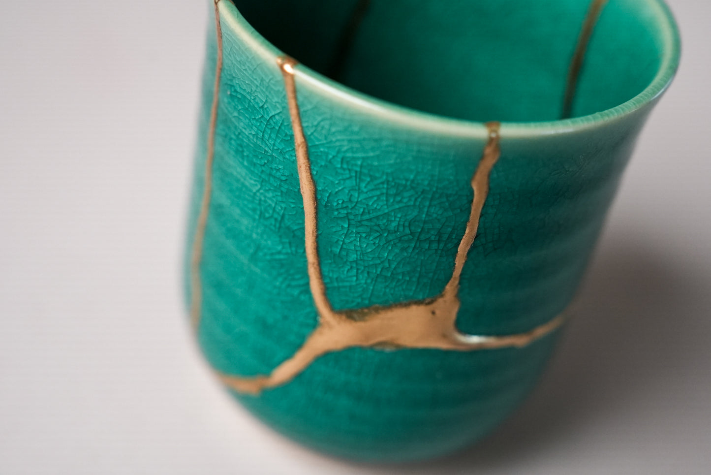 Turqouise Kintsugi Tea Cup