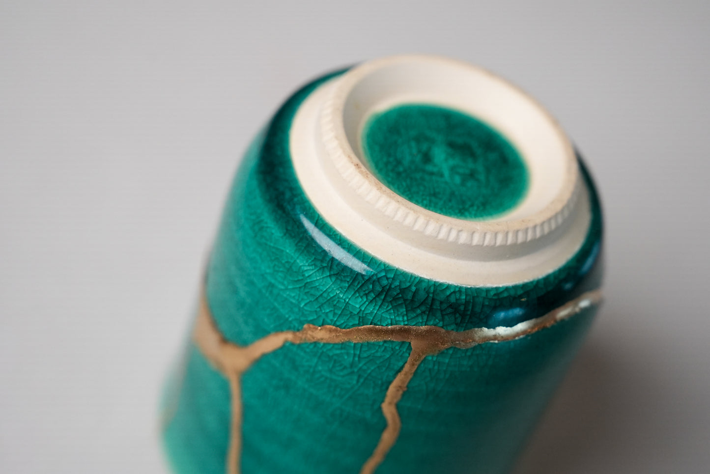 Turqouise Kintsugi Tea Cup