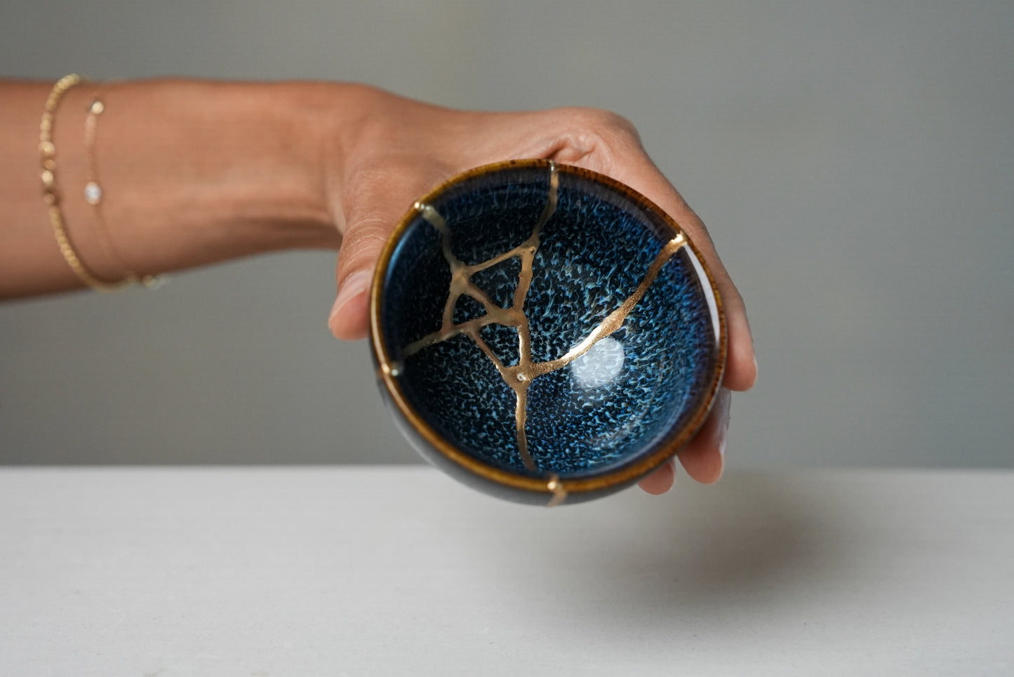 Cobalt Blue Kintsugi Bowl