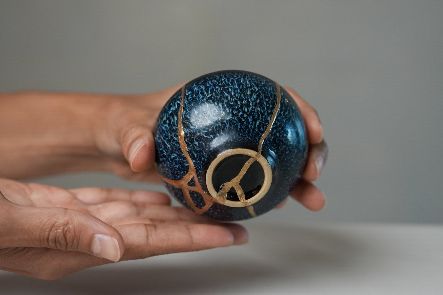 Cobalt Blue Kintsugi Bowl