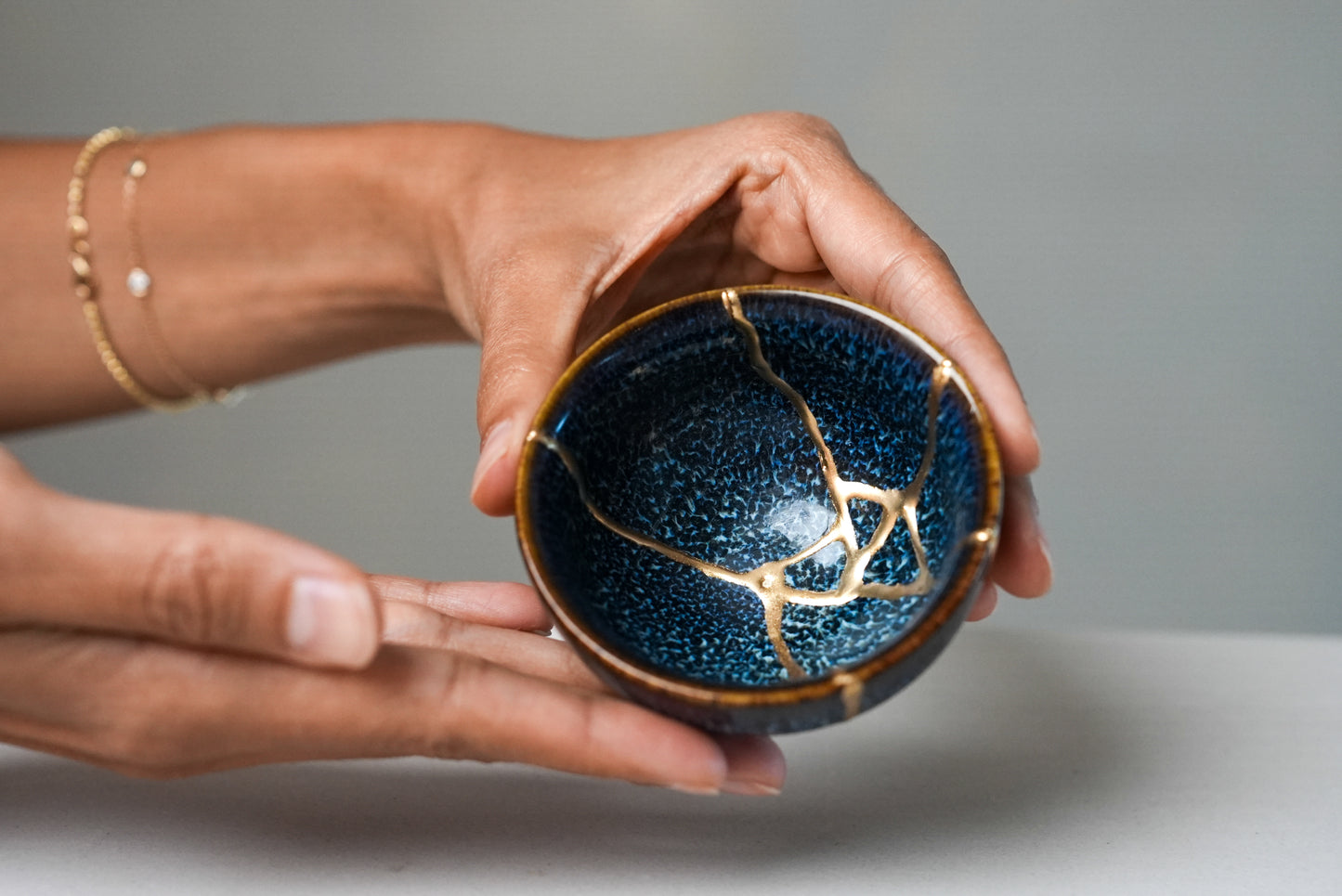 Cobalt Blue Kintsugi Bowl