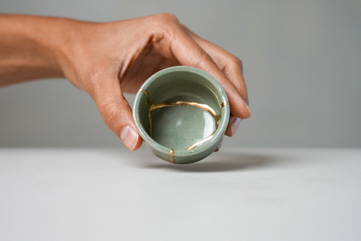 Small Light Green Kintsugi Bowl