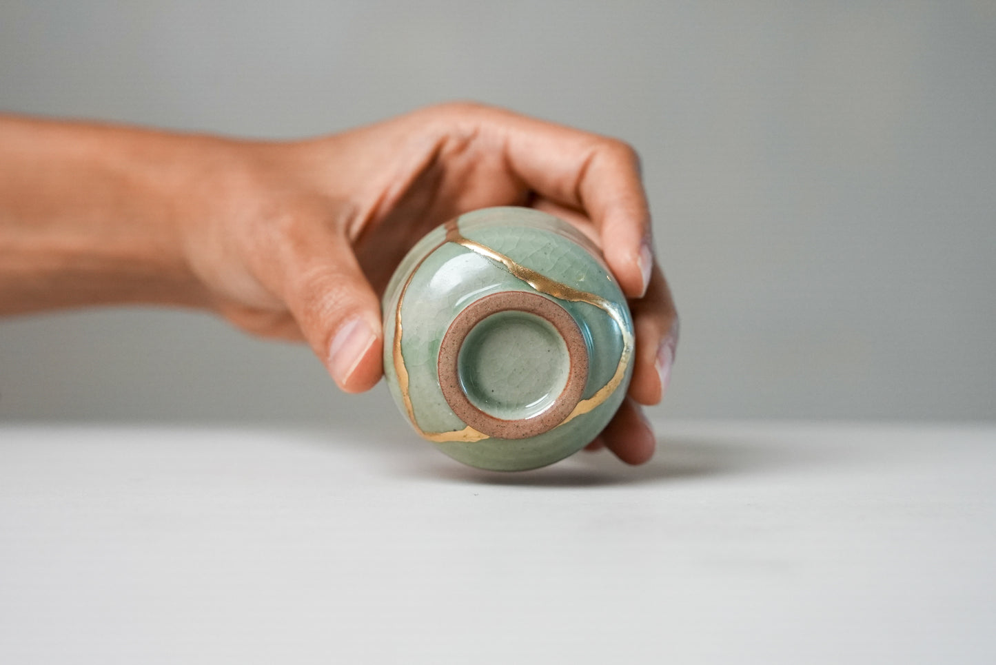 Small Light Green Kintsugi Bowl