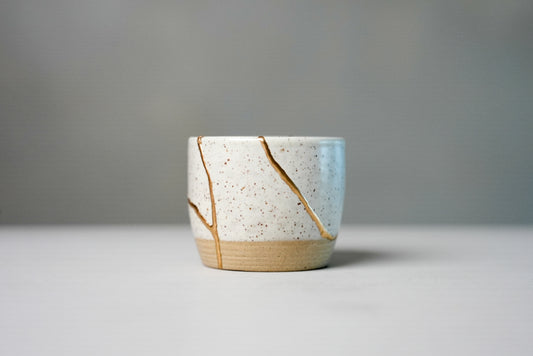 Small White Kintsugi Cup