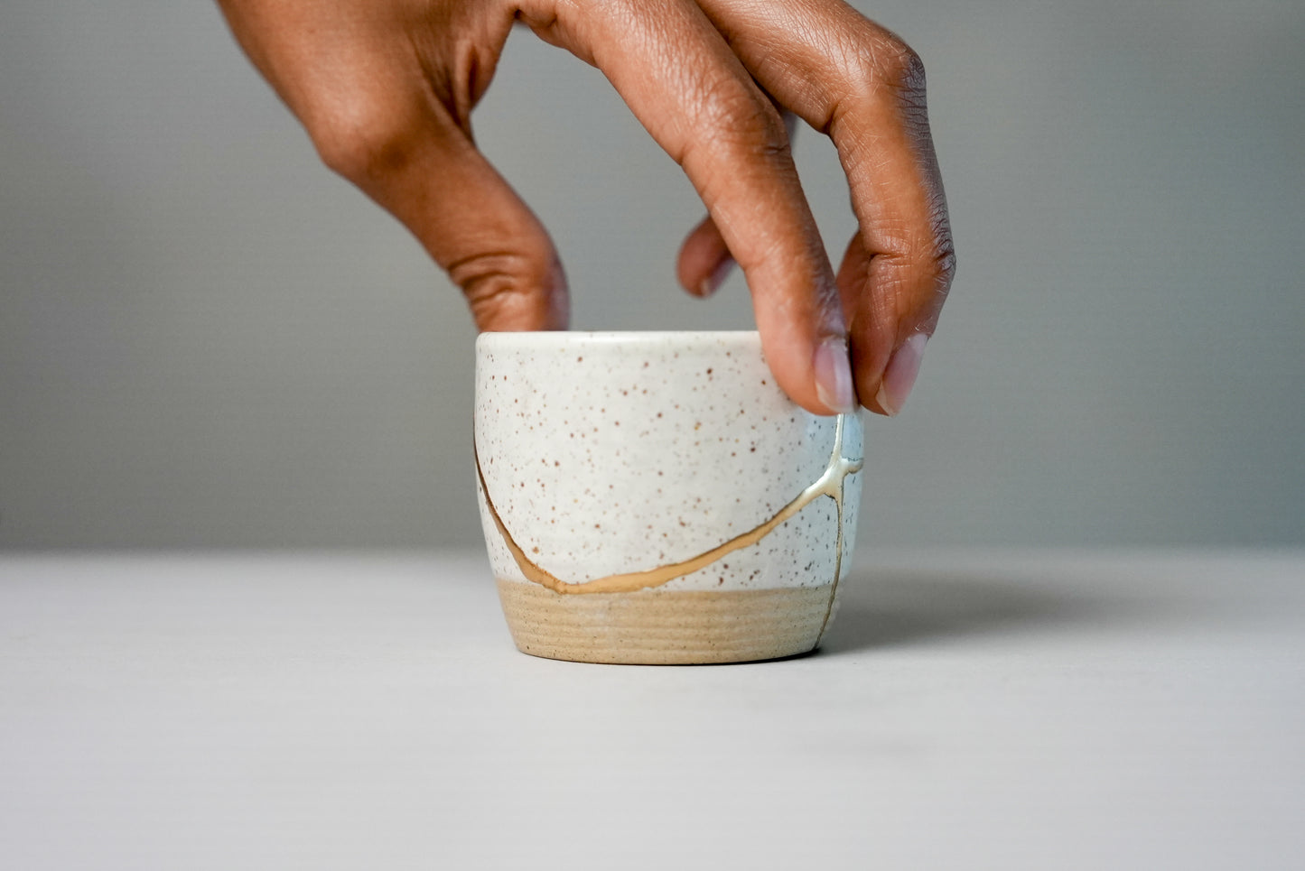 Small White Kintsugi Cup