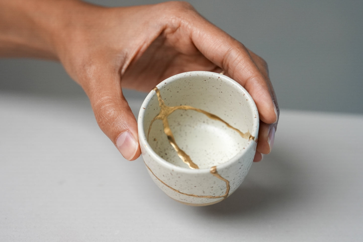 Small White Kintsugi Cup