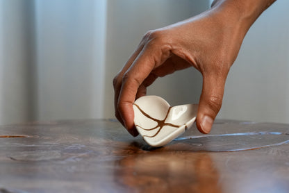 White Heart Ring Dish