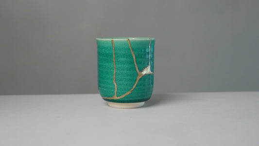 Turqouise Kintsugi Tea Cup